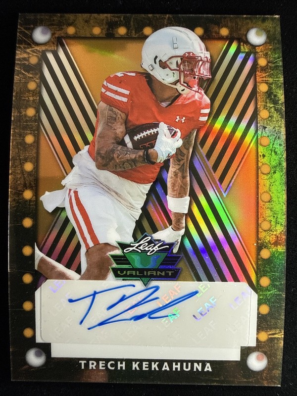 2025 Leaf Valiant Football Trech Kekahuna Auto 1/1 North Carolina Tar Heels