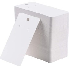 200 Pcs White Kraft Earring Display Cards - Ideal for DIY Jewelry, Perfect fo...