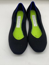 Rothy  s Knit Slip-On Flats Black Blue Trim Comfort Women  s Size 8