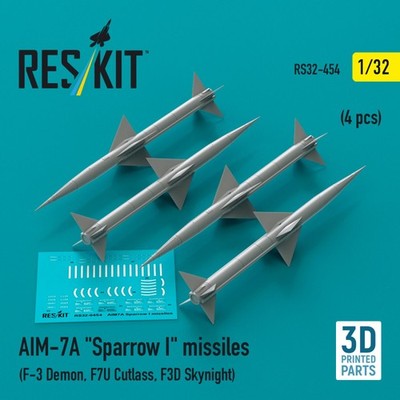 AIM-7A Sparrow I missiles (4 pcs) (3D Printed) / 1:32
