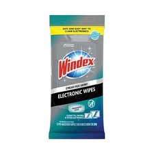 Windex Electronics Cleaner, 1-Ply, 7 x 10, Neutral Scent, White, 25 Wipes