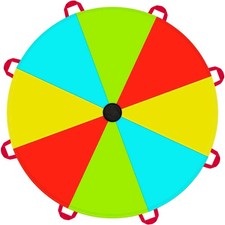 NARMAY Play Parachute for Kids Multicolored with 8 Handles - 6 Feet, Colorful