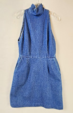 Ralph Lauren Sleeveless Denim Dress Women Size 8 Cotton Blue