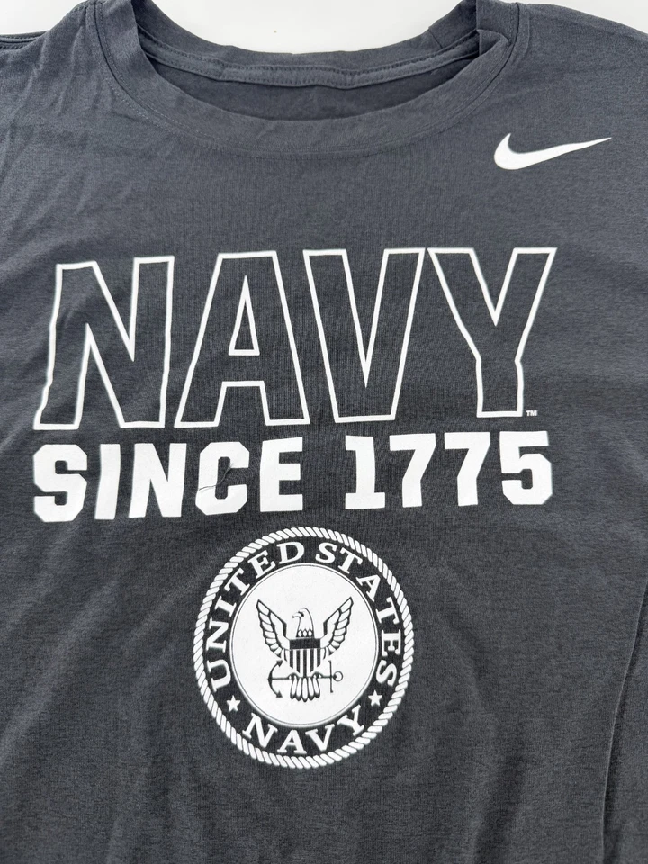 Nike US Navy T-Shirt Mens NCAA Football Grey Dri Fit Legend Size 2XL XXlarge New - Image 3 of 4
