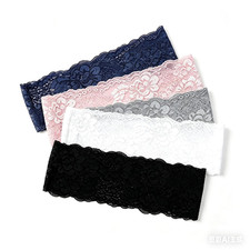 Floral Lace Headband for Women, Elastic Wide Hair Band, Navy, Pink, Gray, White,
