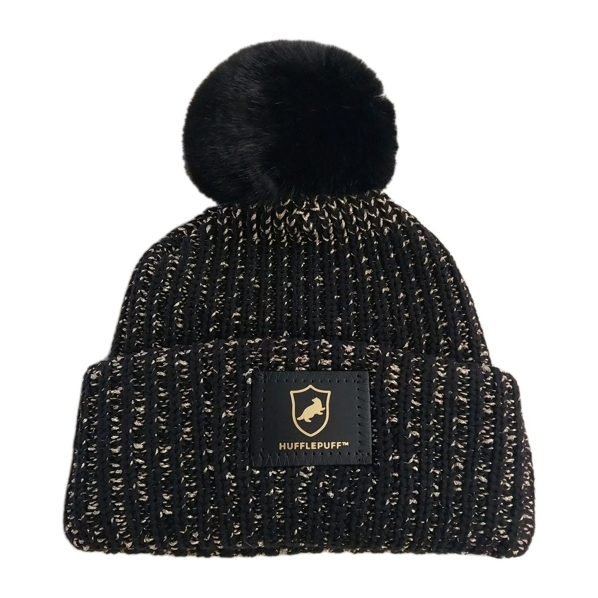 Harry Potter X Love Your Melon Hufflepuff Beanie Black Adult Nwt Harry Potter Pom Hufflepuff Beanie | Harry Potter Accessories main image 3