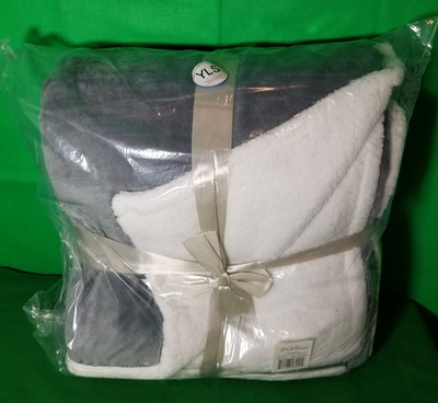 Bella Russo Dark Gray Fleece 59x76 Blanket Soft Cozy Warm Fireplace Throw 