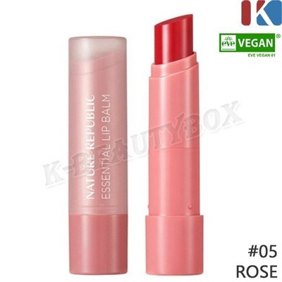 NATURE REPUBLIC Essential Lip Balm 4,2g #05 Rose Deep Moisture Vegan K-Beauty