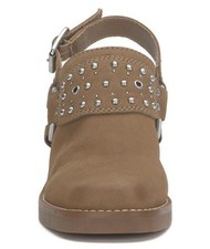 Lucky Brand Kalv Natural Leather Studded Buckle Mule Size 7.5 NIB SHIPS FREE