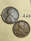 1924-S & 1924-P LINCOLN WHEAT CENT SET, High Grade coins, VF/XF  set #263