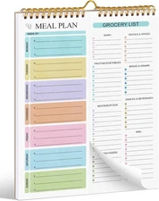 Joyberg Meal Planner Notebook 8.5x11”, 50 Sheets Magnetic, Double Multicolor 