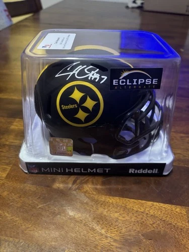 Pittsburgh Steelers Eclipse Alt   Mini Helmet Autographed BAS CERT cam heyward