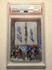 2024 Bowman Sterling #DRA-CH Dual Refractor Auto /15 Carroll Henderson PSA 10