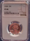 1958 WASHINGTON QUARTER 25 CENT NGC GRADED PF68 Awesome Coin !!