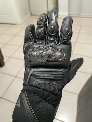 Dainese Carbon 3 Short Black Leather Gloves 8/S Size