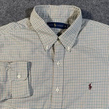 Ralph Lauren Gingham Check Long Sleeve Button Down Shirt Mens XL Casual Preppy