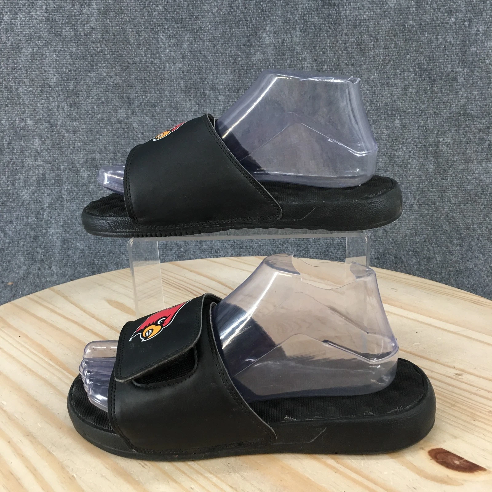 Foco Louisville Cardinals Sandals Mens 6 Slide Black Slip On Comfort Casual Flat