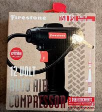 Firestone 12 Volt Auto Air Compressor 150psi W Pressure Gauge 3 Pin Attachment Firestone 12 Volt Auto Air Compressor 150psi W Pressure Gauge 3 Pin Attachment