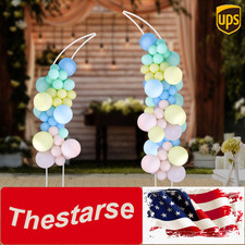 Set of 2 Metal Wedding Arch Backdrop Flower Stand Balloon Stand Party Event Deco