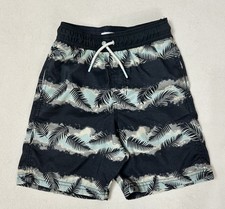   Cat  Jack  Boys' Leaves Swim Trunks with Mesh Lining  Black /Size M 8-10 