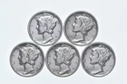 High Grade Lot 1939 1939 1936 1939 1939 Mercury Dime Collection *912