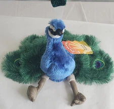 Folkmanis Puppets Small Peacock Hand Puppet 10" NWT