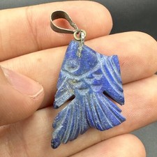Stunning rare ancient Roman lapis lazuli fish pendant hand carved