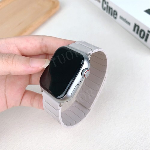 Für Apple Watch Series 10 9 8 7 6 5 SE 4 Ultra 2 38-49mm Magnet Silikon Armband - Bild 23 von 35