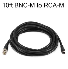 10 ft.(3M)  RG59/U 75ohm BNC Male to RCA Male Coaxial Video Cable