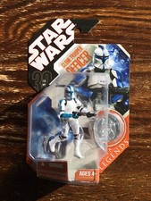 STAR WARS 30TH ANNIVERSARY CLONE TROOPER OFFICER  BLUE  w COIN SAGA LEGENDS
