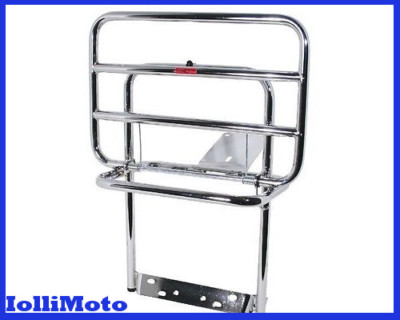 Portapacchi Posteriore Faco Per Vespa PX 125-200 - Nero Con Ribaltina, Made In Italy