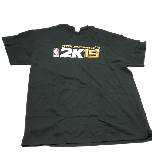NBA 2K19 20th Anniversary Promo T Shirt Mens Size XL Shortsleeve Black Gold New
