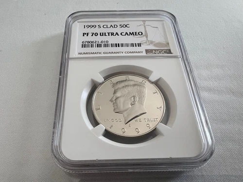 1999-S CLAD KENNEDY HALF DOLLAR  NGC PF70 ULTRA CAMEO BROWN LABEL "TOP POP"