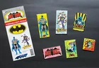 BATMAN VINTAGE PACKET OF VINYL DECALS & 6 OTHER STICKERS