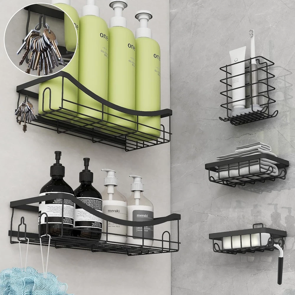 Shower Caddy 5 Pack,Adhesive Shower Organizer for Bathroom Storage&Home Decor