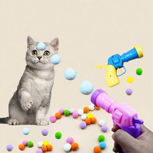 Cat Plush Ball Shooting Gun Relieving Depression Self Hi Silent Ball Cat Toy s - Picture 1 of 16