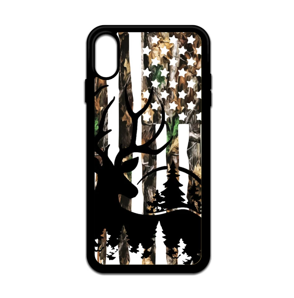 Estuche de teléfono de caza de ciervos camuflaje bandera de EE. UU. ciervos duradero para hombres niños Foto 4 de 4
