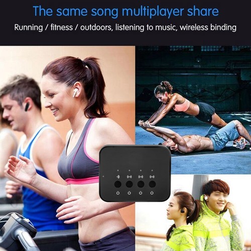1 In 3 Out Wireless Bluetooth Audio Splitter Music Adapter Stereo Hub 3.5mm AUX - Bild 7 von 12