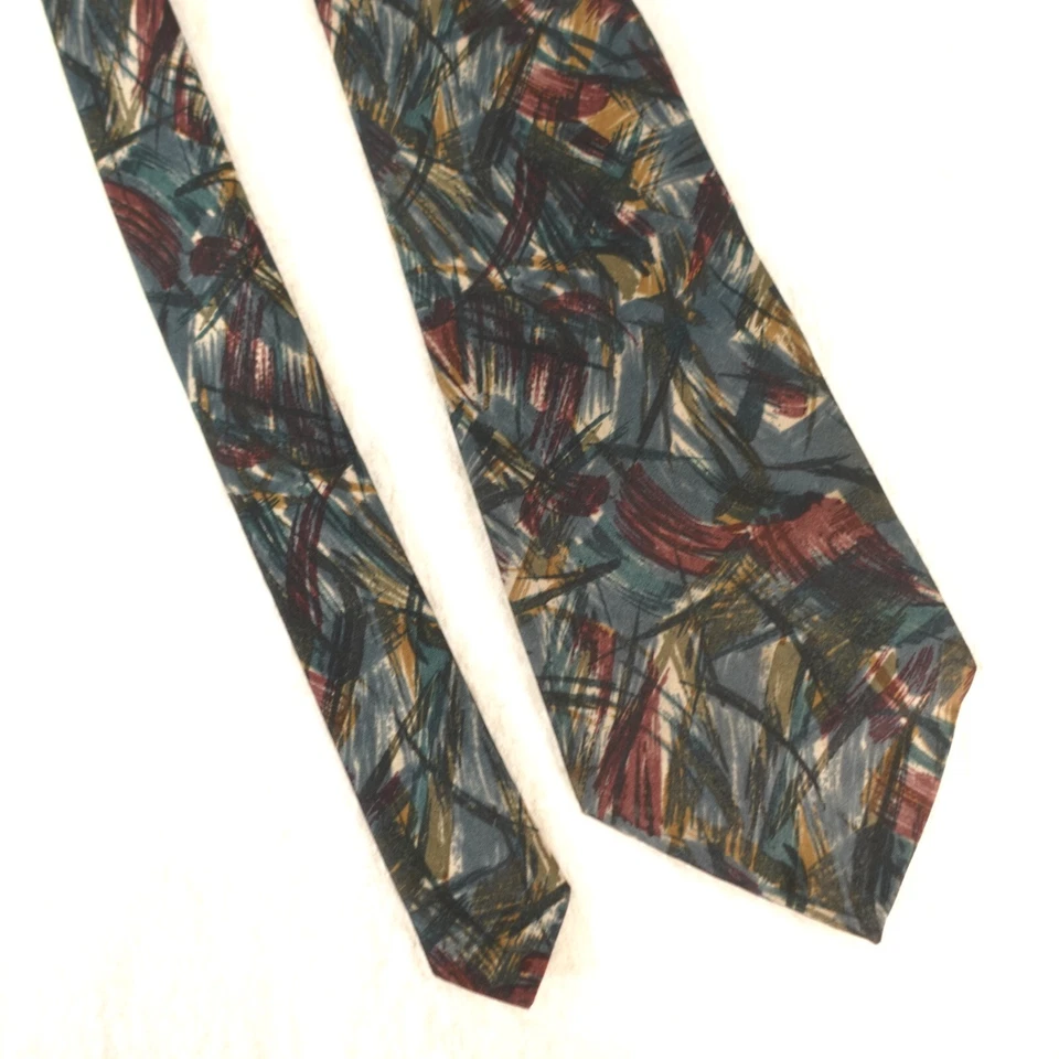 Corbata para el cuello pintura arte abstracto para hombre azul negro pincel oscuro trazo BELLEZZA MONDO Foto 4 de 4