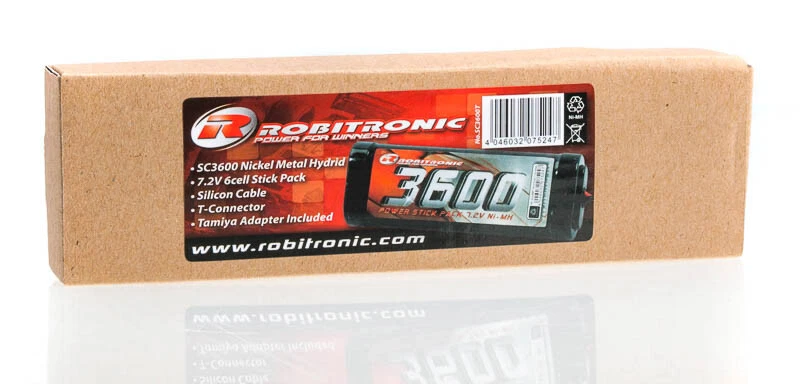 Robitronic NiMH 7,2V, 3600mAh, Stick Pack, T-Stecker & Tamiya - SC3600T - Bild 2 von 4
