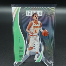 2019-20 PANINI ILLUSIONS TRAE YOUNG ASTOUNDING EMERALD CARD #20