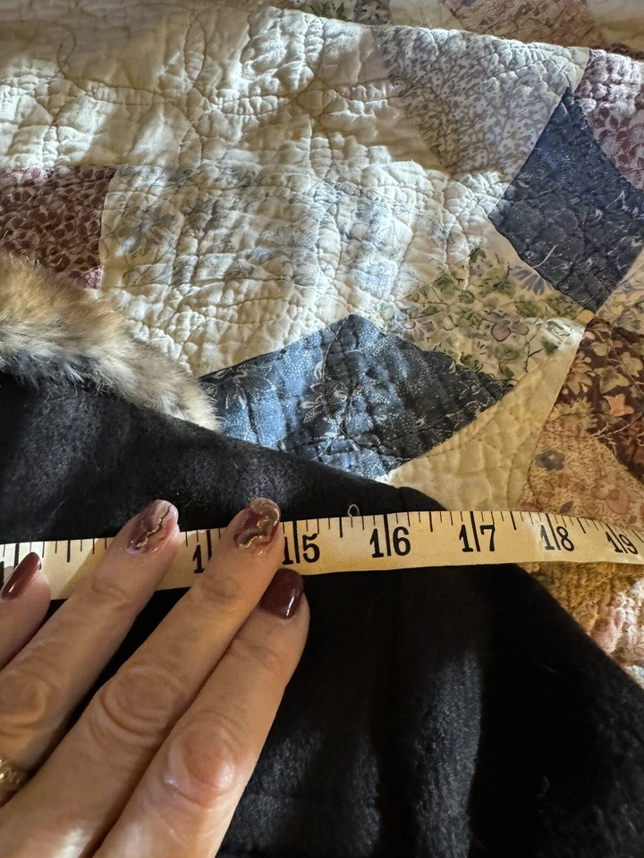 Cinzia Rocca черный шерсти пальто с кролика отделки размер 8 - Изображение 3 из 4