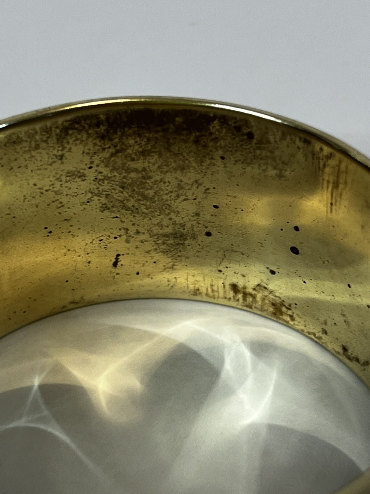 Solid Brass bangle bracelet honeycomb design 3" x… - image 8