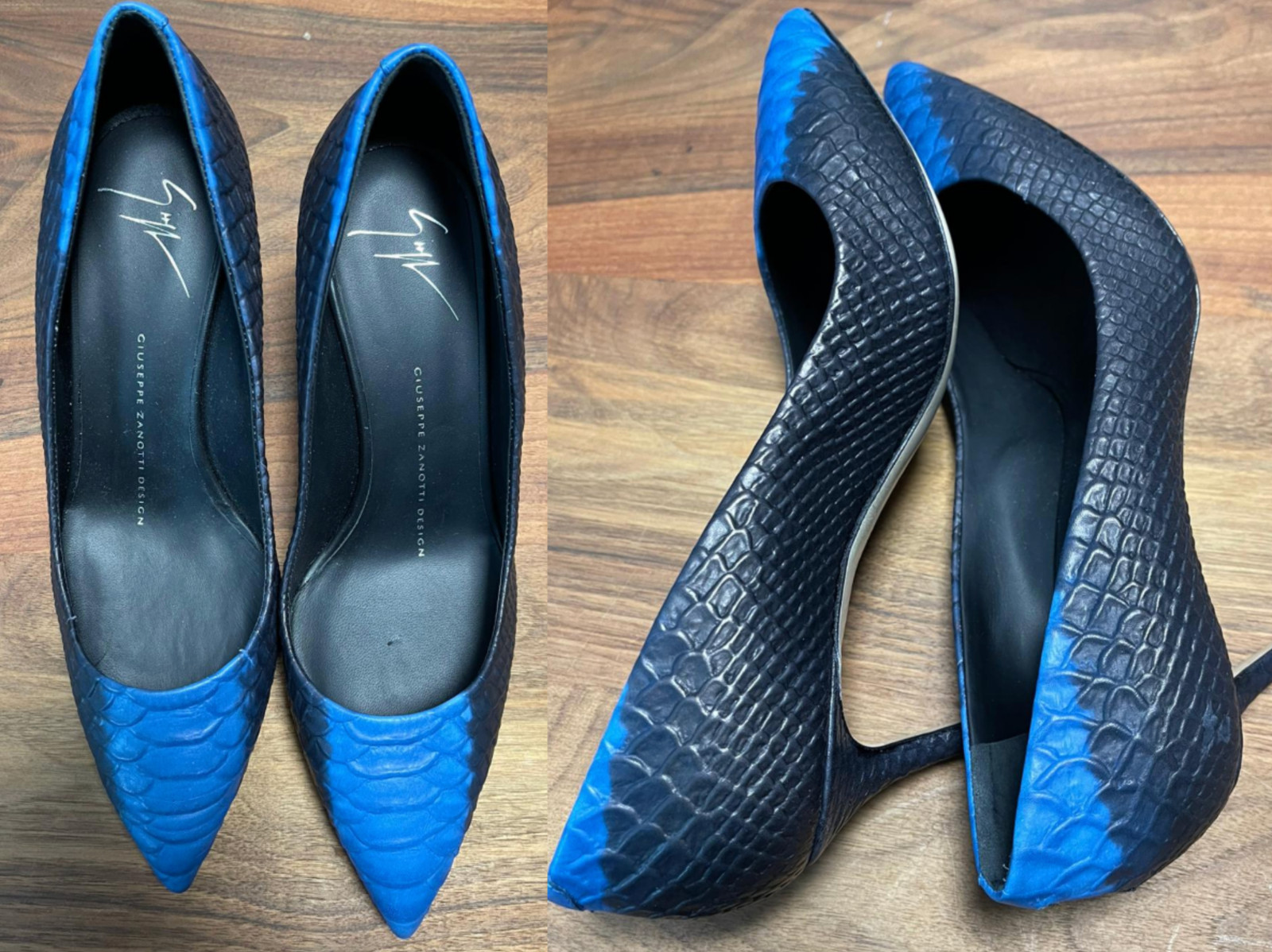 Giuseppe Zanotti Lucrezia 70 Python Print Leather Pumps Shoes Heels 37