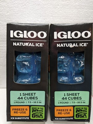 Pack IGLOO Natural Ice Freeze Reuse Box 44 Cubes 88 total Reusable 