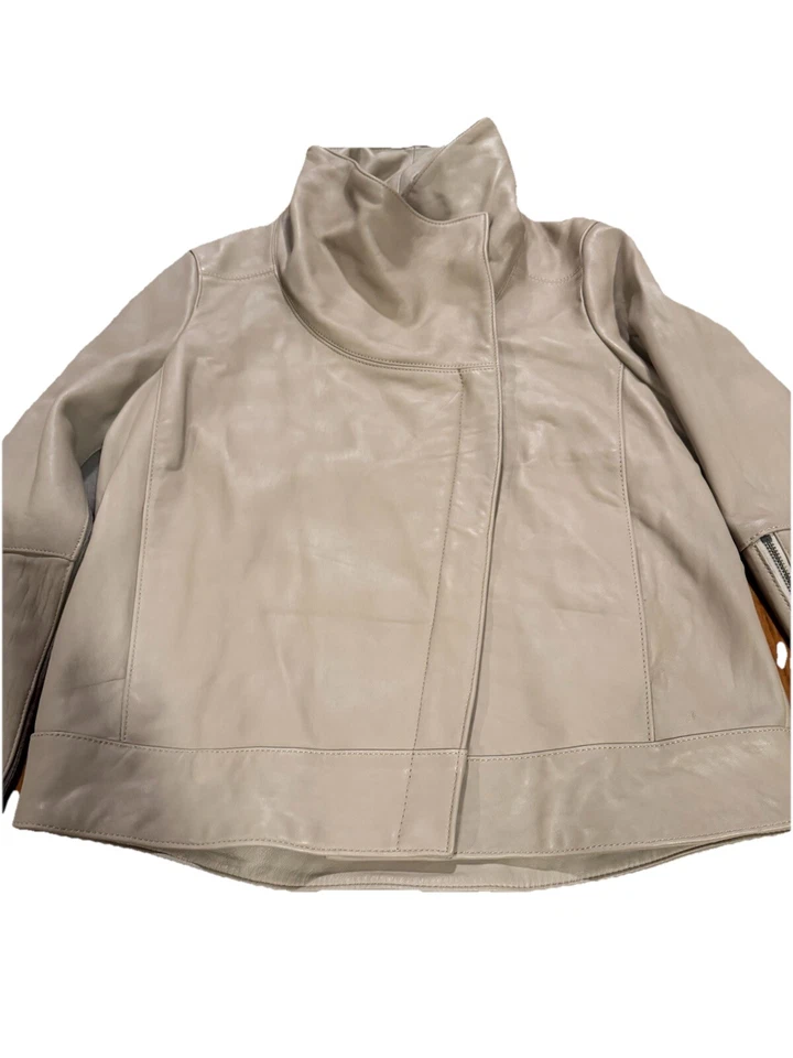 Helmut Lang Lamb Leather Biker Jacket Size LARGE Tan - Image 2 of 4