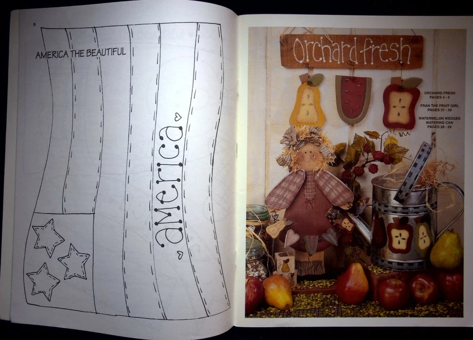 WATERMELON WEDGES & RUSTIC EDGES 2 COUNTRY DECORATIVE PAINTING PATTERNS VINTAGE - Image 3 of 4