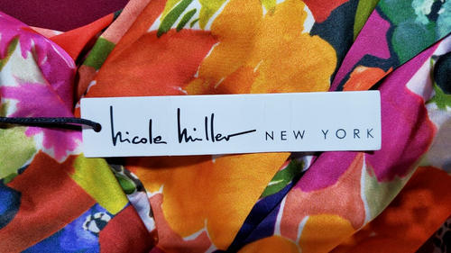 NUOVO NICOLE MILLER NEW YORK MAXI ABITO FLOREALE SLIP ON TAGLIA XS IN MULTICOLORE - Foto 4 di 4