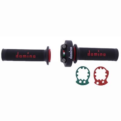 Domino Gasgriff XM2 Schwarz inkl. Übersetzungsscheiben für Yamaha YZF-R6 600
