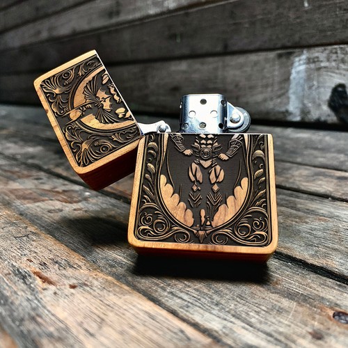 The Shadow Vigilante – Engraved Teakwood Lighter - Picture 2 of 2